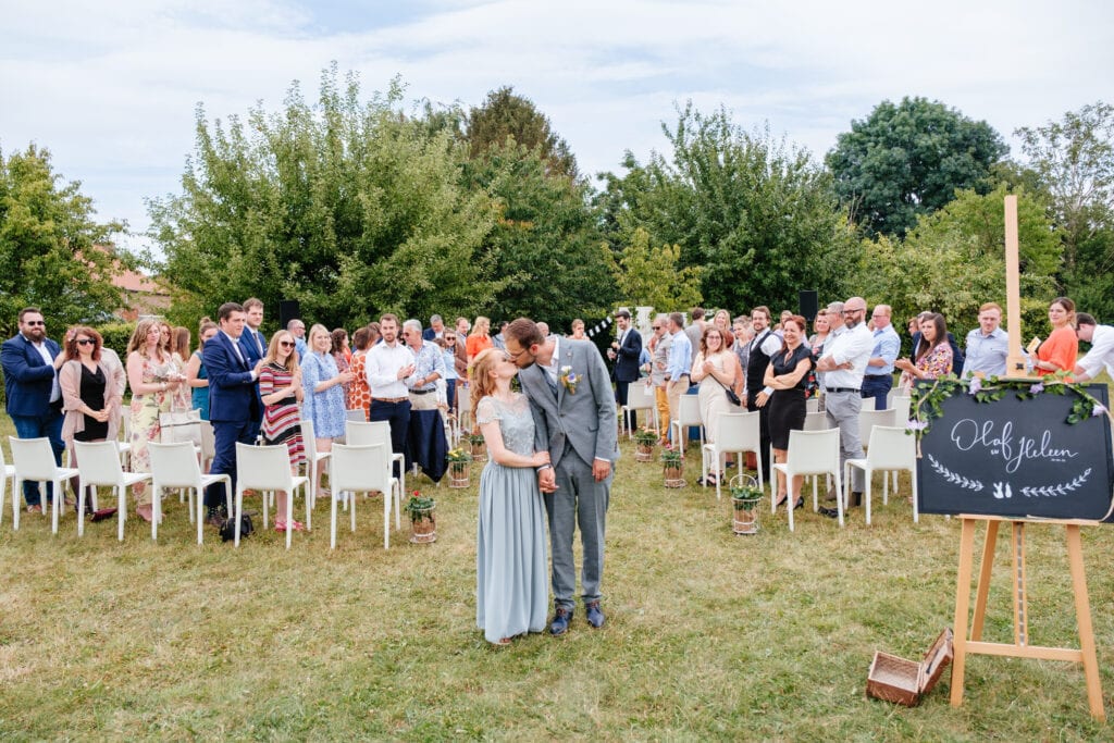 Huwelijk ceremonie tuin Aulnenhof Landen